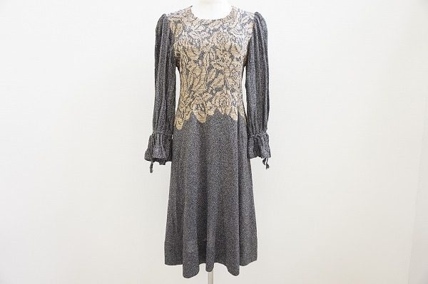 繊細な編みでエレガントフェミニンな斉藤都世子のワンピースを買取いたしました