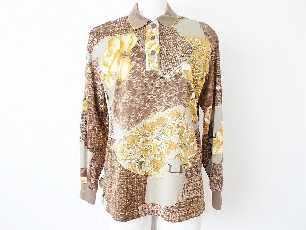 可憐な花柄が素敵なレオナールスポーツの長袖ポロシャツをお譲りいただきました