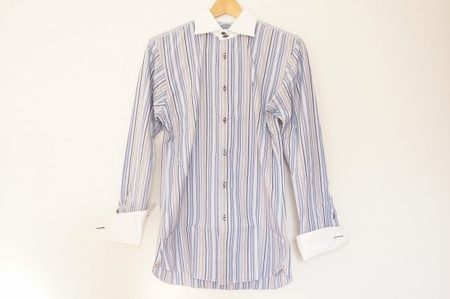 バーバリーブラックレーベルのストライプ柄シャツを買い取りました