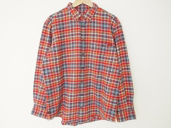 レッドチェックで明るいコーデに。パパスの長袖シャツを買取いたしました