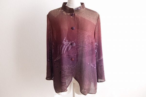 手染めならではの美しい色と柄に魅せられる、詩仙堂のブラウスを買取いたしました