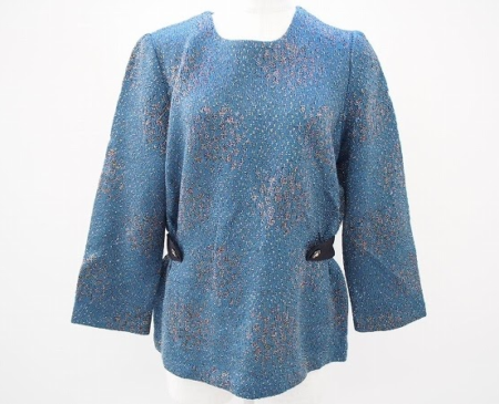 緑とラメが海のように美しいセーター！斉藤都世子