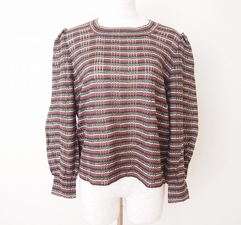 緑×ピンクのボーダーカットソー！斉藤都世子