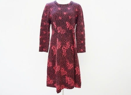 美品の長袖フレアワンピース！斉藤都世子