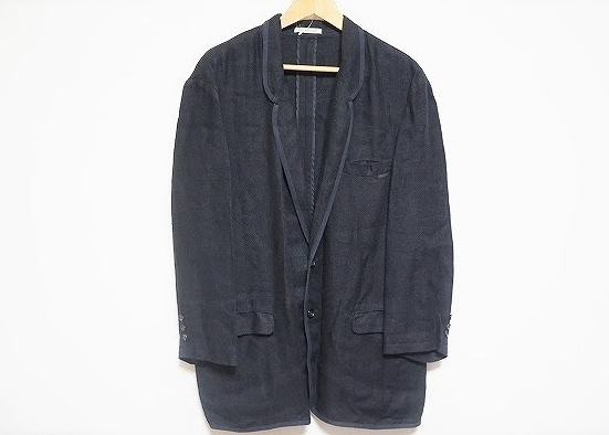 麻混で着心地抜群なブラックのシングルジャケット!パパス