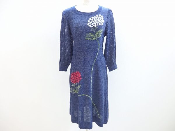 アジサイ柄が可愛い斉藤都世子のワンピースをお譲りいただきました