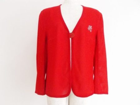 ワンポイントモチーフがアクセントになった伊太利屋のカーディガンをお譲りいただきました