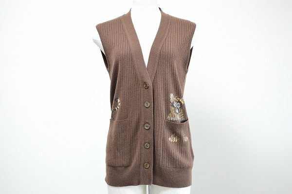 アニマルモチーフが可愛い伊太利屋のニットベストを買い取りました