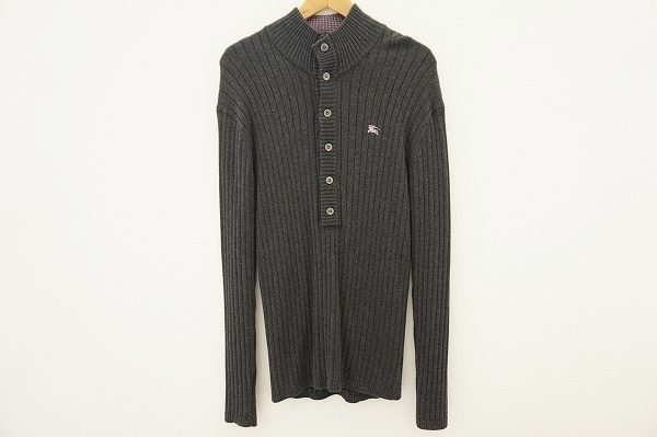 人気のリブ素材!バーバリーブラックレーベルのニットトップスを買い取りました