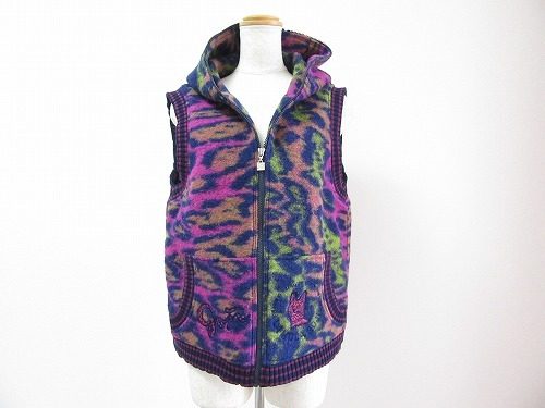 カラフルなひょう柄デザイン！斉藤都世子のフードつきベストを買い取りました
