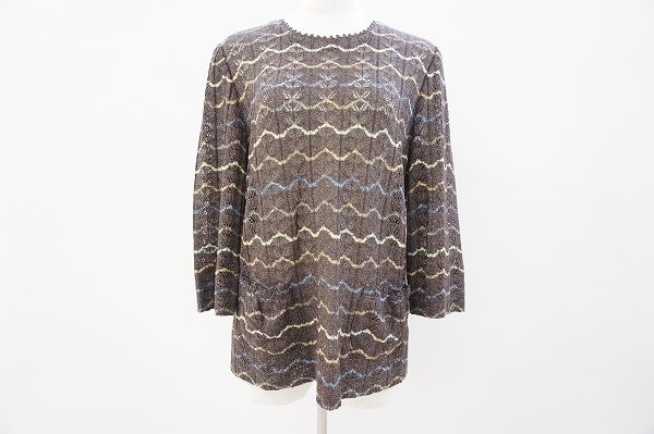 波模様の柄が優しい印象に!斉藤都世子カットソーを買取しました