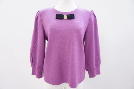 胸元リボンで締まる！斉藤都世子パープルカットソーを買取しました