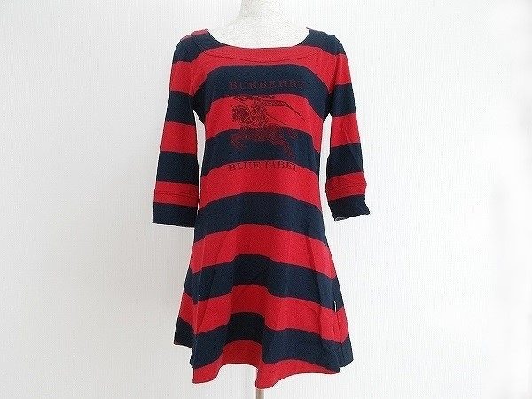 バーバリーブルーレーベルのボーダー柄ワンピースをお売りいただきました