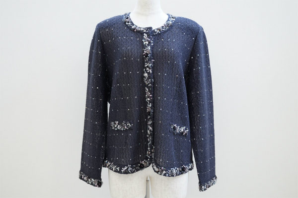 絶妙なスパンコールが上品に！アトリエサガンのカーディガンを買取しました