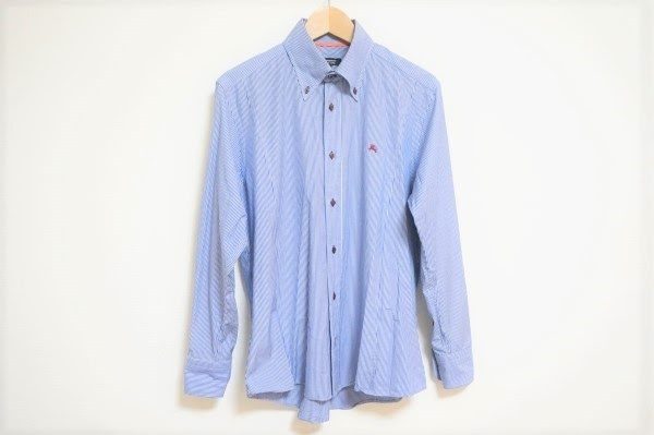 バーバリーブルーレーベルのメンズ用ストライプシャツを買取させて頂きました。