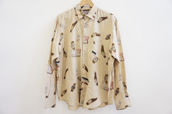 シックな時計柄が素敵な印象に パパスリネンシャツを買取しました