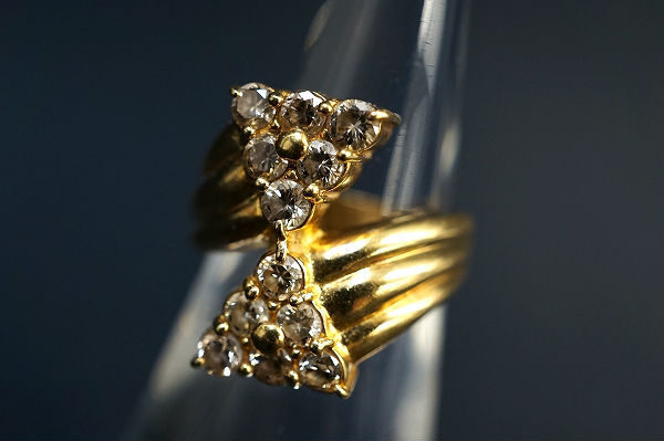指元もきらりと上品に仕上がる!ダイヤモンドゴールド指輪7号を買取しました