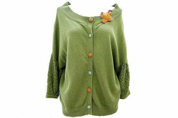 目を惹くキミドリがポイント！ホコモモラのカーディガンをお売りいただきました