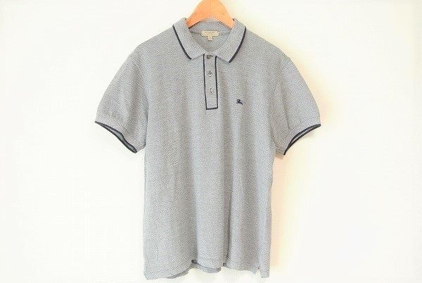 グレー×ラインが締まりのある雰囲気を生み出す！バーバリーのメンズポロシャツを買取しました