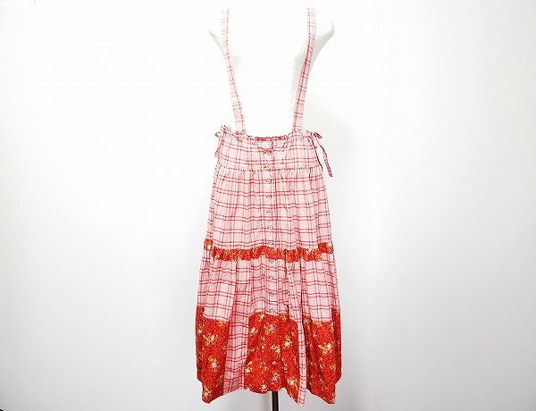 ピンク×レッドの華やかな組み合わせが素敵!ピンクハウスのジャンパースカートを買取しました