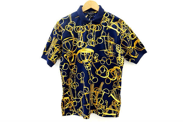 エレガントで煌びやかな印象に!グッチのチェーン柄ポロシャツを買取しました