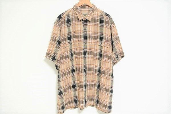 ブラウンのチェックが上品な印象に!パパス 半袖シャツを買取しました