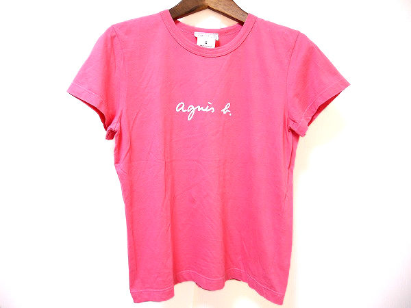 ビビッとおしゃれなピンクが可愛い！アニエスベーのロゴTシャツを買取しました