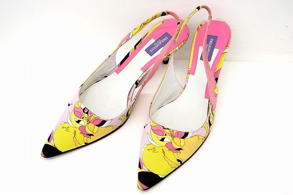 目を惹く華やかさでアクセント！エミリオプッチ バックストラップ パンプス を買取しました