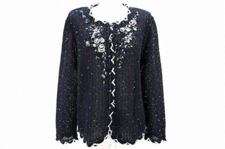 シックな黒で締まりのある雰囲気に！アトリエサガンのカーディガンを買取しました