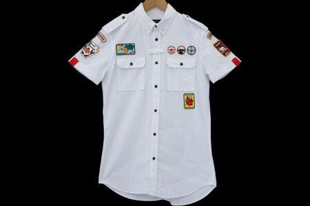 爽快感感じる白が素敵なディースクエアードサファリ ミリタリートップスを買取しました