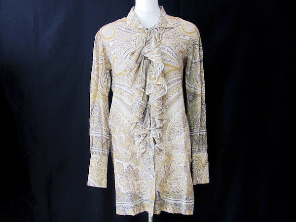 ペイズリー柄で上品に|エトロ シルク混 フリルのブラウスを買取しました