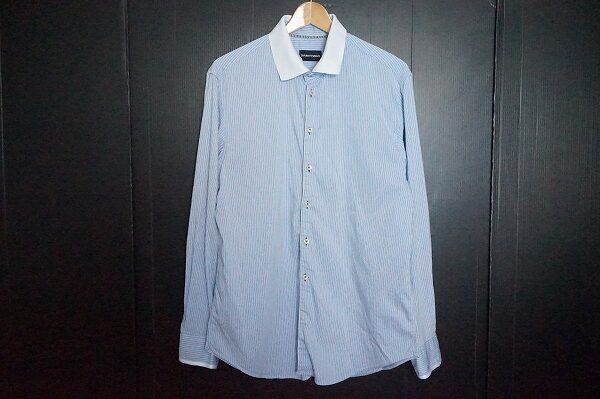清涼感漂うブルーがGOOD！エンポリオアルマーニの長袖シャツを買取しました