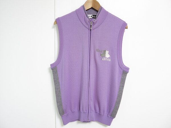 涼し気なパープルが好印象！ブラック&ホワイトのジップアップベストを買取しました