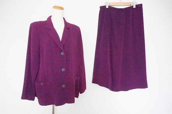 圧倒される紫！三年坂のちりめん素材 セットアップをお買取
