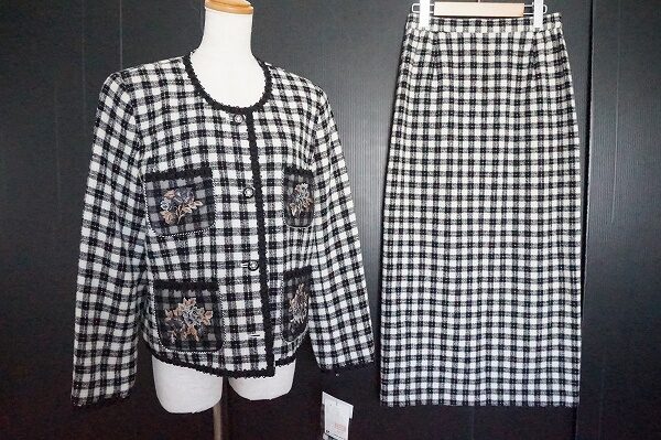 規則的なチェックがエレガント!ノンノンドールのセットアップを買取しました