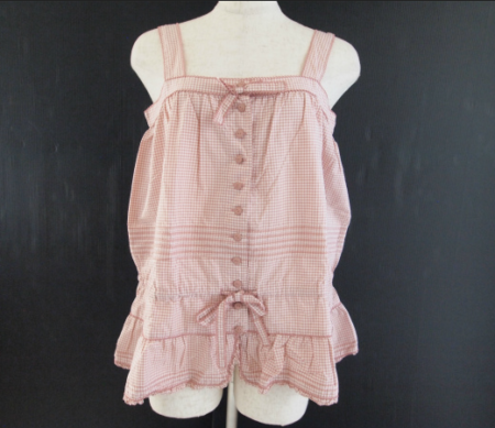 ピンクチェックのキュートキャミソール！ワンダフルワールド