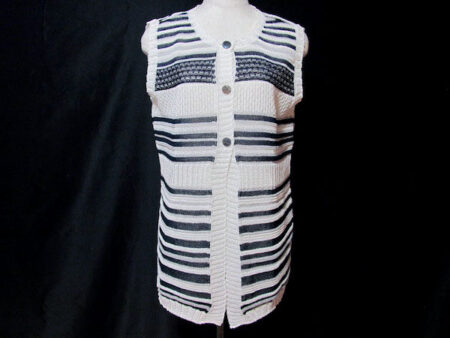 ボーダー柄でカジュアルに｜アトリエサガンのジレを買取しました