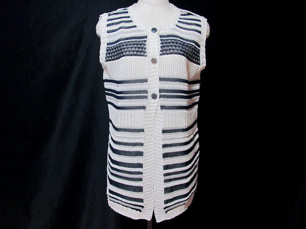 ボーダー柄でカジュアルに|アトリエサガンのジレを買取しました