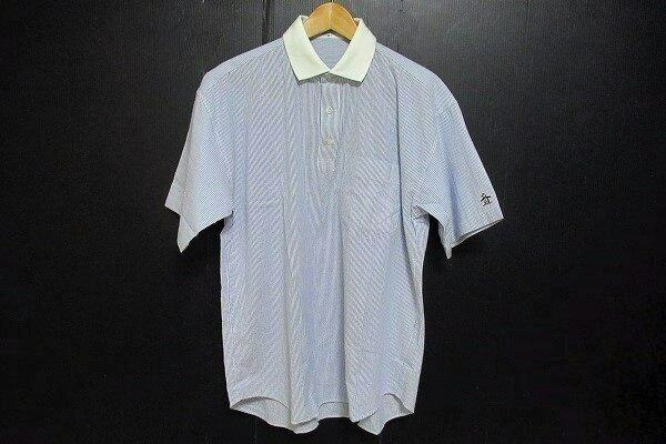 袖のペンギンマークが可愛い！マンシングウェアのストライプシャツを買取しました