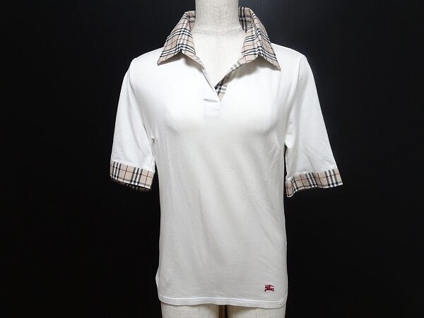 白とチェックのさわやかさがgood!バーバリーのポロシャツを買取しました