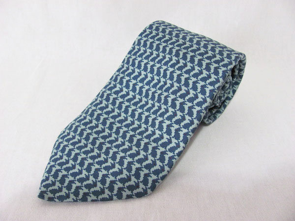 ブルー系のバイカラー兎ネクタイを買取!エルメス