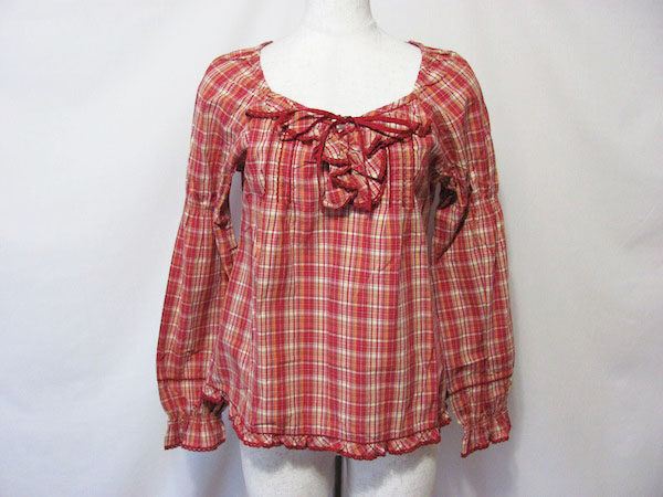 チェック×リボンの相性抜群|ピンクハウスのブラウスを買取しました