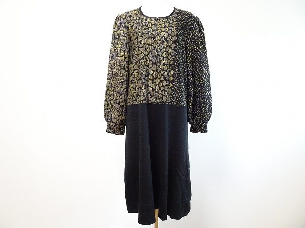 落ち着きある黒に黄色が映える| 斉藤都世子 ニットワンピースを買取しました