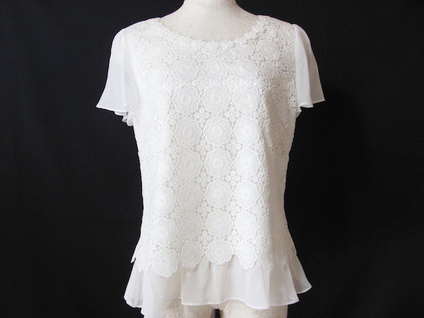 レース×シフォンが優しく光る｜スーパービューティのカットソーを買取しました