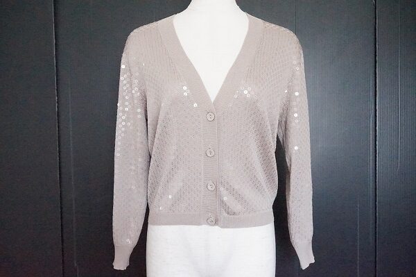 スパンコールでエレガントに|ケンゾーのカーディガンを買取しました
