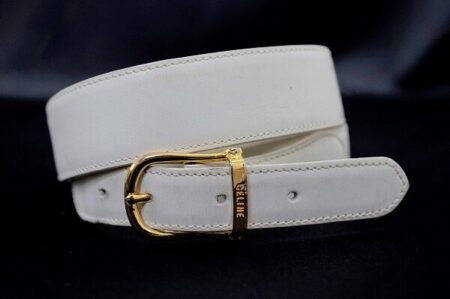 ホワイト×ゴールドのさわやかさが魅力｜セリーヌのベルトを買取しました
