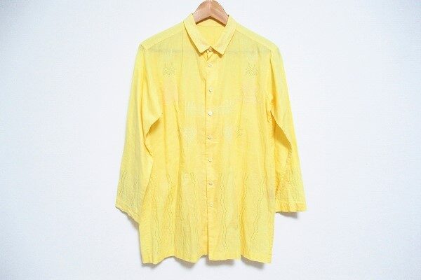 パステルなイエローが眩しい｜イッセイミヤケハートの長袖シャツを買取しました