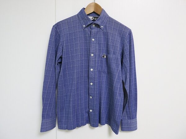 青チェックが涼しげなブラック&ホワイトのシャツを買取しました