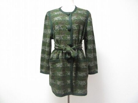 趣深いグリーンがエレガント｜斉藤都世子のカーディガンを買取しました