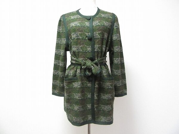 趣深いグリーンがエレガント|斉藤都世子のカーディガンを買取しました